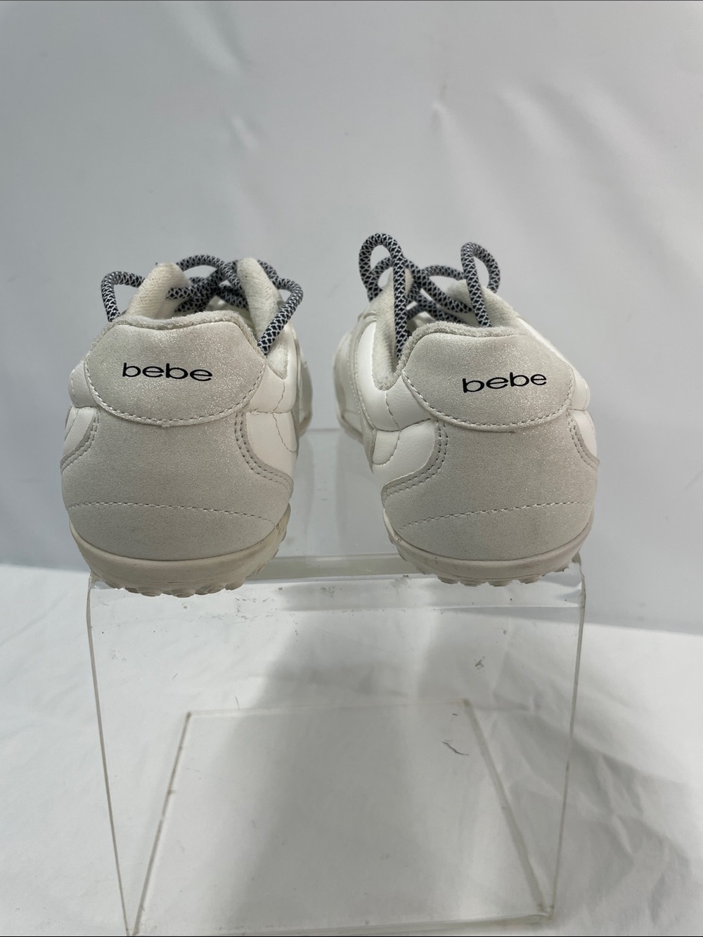 BEBE WHITE GLITTER SNEAKERS FTL-07-110 - Picture 4 of 8